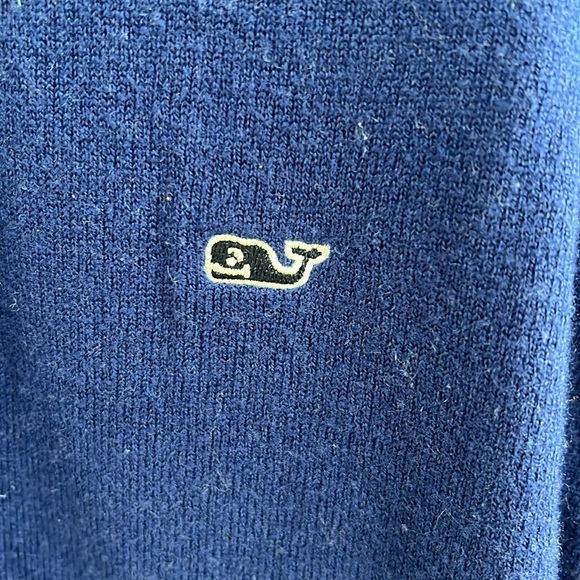 New Vineyard Vines Women's Quarter Zip Sweater Nautical Navy Size S Wool Blend - Picture 2 of 3